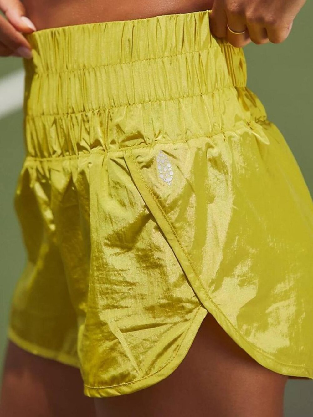 Free People Movement The Way Home Shorts Chartreuse Athletic Activewear Size S